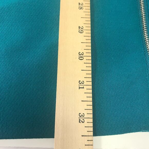 Ann Taylor Dress Womens Teal Green Crew Neck 3/4 Sleeve Drop Waist Shift Zippers - Picture 9 of 9